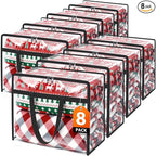 Clear Clothes Storage Bags, 8 Pack Closet Organizers and Under Bed Storage Containers, Foldable Moving Bags with Zippers for Comforter, Blanket, Bedding, Duvet, PVC Packing Bags 60L