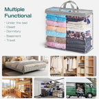 5 Pack Clear Storage Bags for Clothes, 22L Blanket Storage Bags, Under Bed Storage, Closet Organizers Bag, Upgraded Version Two-Way Zippers Design(Grey)
