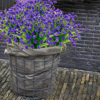 TURNMEON 20 Bundles Artificial Flowers for Outdoors Fake Plants Spring Decor, UV Resistant Artificial Plants Cemetery Flowers Faux Plastic Greenery Shrubs for Home Porch Summer Decor 500 Heads(Purple)