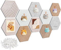 10 Pack Hexagon Cork Board Tiles Alternative, 12'' Fully Self-Adhesive Modern Felt Bulletin for Wall Decor, Frameless Pin Board for Office, Renter-Friendly Decorative Hexagon Corkboard with 30 Pins