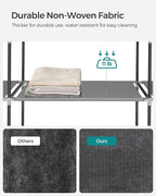 SONGMICS Portable Closet, Wardrobe Closet Organizer with Cover, 3 Hanging Rods and Shelves, 4 Side Pockets, 51.2 x 17.7 x 65.7 Inches, Large Capacity for Bedroom, Living Room, Gray URYG092G02
