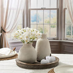 Ceramic Vase Set of 2 for Home Decor, 6.1"+8.23" Handcrafted Off-White Rustic Terracotta Vases, Vintage Farmhouse Decor, Minimalist Decorative Vases for Table Centerpiece Fireplace Nightstand
