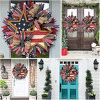 250th Anniversary Wreath for Front Door, USA 250th Anniversary Patriotic Wreath, Red White Blue America 250 Door Wreath, Handmade 250 Anniversary USA Wreath for Home Porch Wall Decor