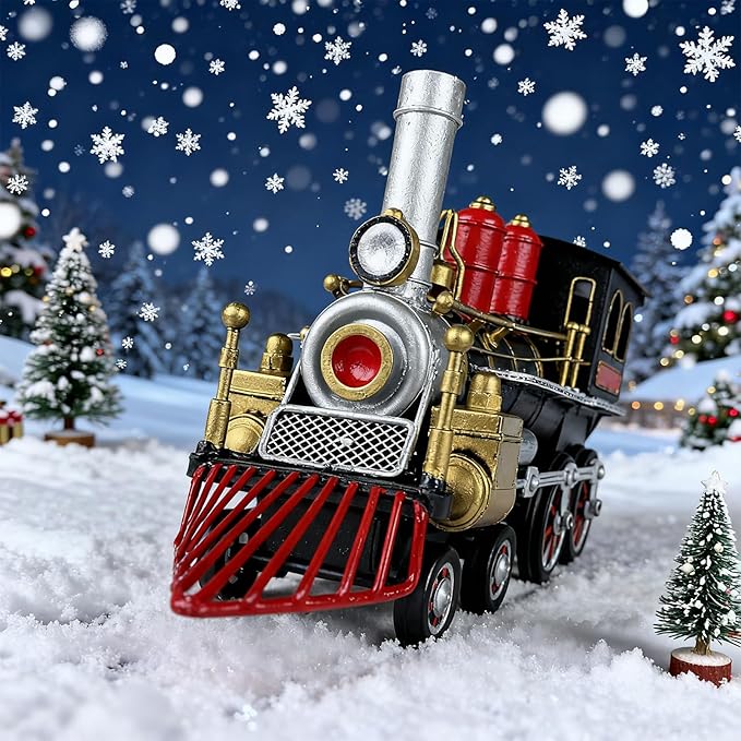Metal Antique Vintage Car Model - Classic Collection Model Train Decor Metal Truck Christmas Decor Vintage Train Model Decorative Collectible