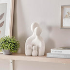 Danya B. Hans Cream Abstract Nesting Three Piece Family of 4 Decorative Accent Matte Ceramic Sculpture Figure Set