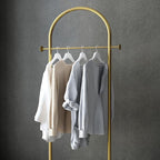 Freestanding Clothing Rack with Marble Base,Modern Arch Gold Garment Rack for Small Spaces,Sturdy Metal Coat Rack,Clothes Racks for Hanging Clothes in Bedroom,Closet,Entryway,Boutique Display