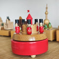 Natural Solid Wood Handcrafted Beech Wooden, Musical FigureTotoro/Carousel/Fairy/Ballerina Figurine,Rotating Hand Crank Mechanism Music Box,Musical Decorations (Nutcracker)