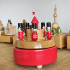 Natural Solid Wood Handcrafted Beech Wooden, Musical FigureTotoro/Carousel/Fairy/Ballerina Figurine,Rotating Hand Crank Mechanism Music Box,Musical Decorations (Nutcracker)
