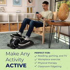 DeskCycle Under Desk Elliptical Machine up to 40 lbs Magnetic Resistance Foot Pedaler, Ultra-Smooth & Silent Seated Leg Exerciser, Heavy Duty Non-Sliding Steel Frame