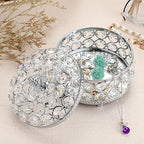 Hipiwe Crystal Mirrored Jewelry Box - Jewelry Trinket Organizer Treasure Box Home Decor Ring Earrings Necklace Storage Holder Chest Keepsake Box,Birthday Christmas Gift for Women, Large