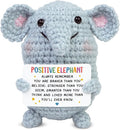 OASSIE Thank You Gifts for Women - Mini Positive Crochet Animals Elephant - Inspirational Birthday Preschool Kindergarten Graduation Gifts Trendy Stuff for Teen Boys Girls Kids Friend Daughter Sister