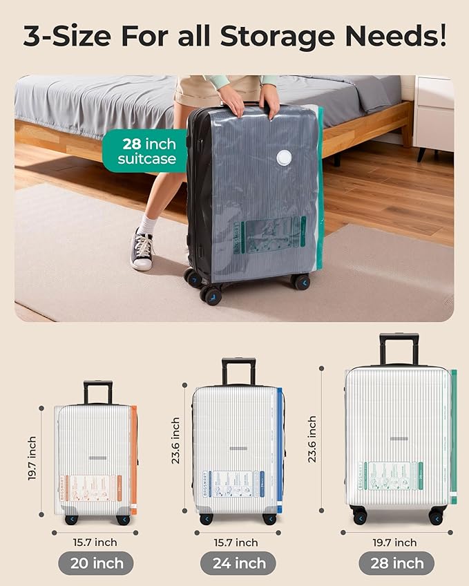 BAGSMART Vacuum Storage Bags for Travel with Rechargeable Air Pump, Portable Space Saver Bags for Travel & Home, Vacuum Compression Seal Bag for Clothing, Blanket, 21 Pack Multicolor