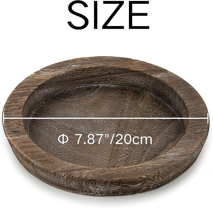 Hanobe Candle Plate Holder Tray: 7.9" Small Round Wood Decorative Candle Trays - Rustic Farmhouse CoffeeTable Decor - Candlestick Pillar Holder for Centerpiece Home Decor