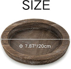 Hanobe Candle Plate Holder Tray: 7.9" Small Round Wood Decorative Candle Trays - Rustic Farmhouse CoffeeTable Decor - Candlestick Pillar Holder for Centerpiece Home Decor