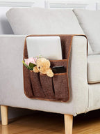 Sofa Armrest Organizer Non-Slip Arm Chair Hanging Caddy Remote Control Holder for Magazine, Phone, Books, Glasses(Coffee,13in)