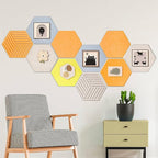 12'' Hexagon Cork Board Tiles Alternative, 10 Pack Frameless Felt Bulletin Board Tiles, Removable Corkboard for Wall, Decorative Pin Board for Office Wall Decor, Vision Board with 30 Pushpins