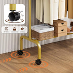 Rolling Clothing Racks for Hanging Clothes, Garment Rack for Clothes to Hang, Metal Portable Wardrobe Rack for Coats, Jackets, Shirts, Dress,Gold