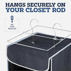 ZOBER Hanging Closet Organizer, 10-Shelf - Hanging Storage Organizer Shelves for Clothes, Towels, Toys - College Dorm Room, Nursery, & Home Closet