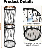 Invech 23 Inch Metal Umbrella Holder with Soak Stone and Hooks, Umbrella Stand for Entryway Indoor Outdoor, Umbrella Rack Storage for Home, Office, Hotel