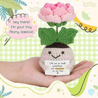 HEXMOZ Get Well Gifts for Women - Encouragement, Feel Better Soon, Cheer Up, Wellness, Inspirational Birthday Ideas - Emotional Support Handmade Collectible Peony Doll Life is Tough - Desk Decor