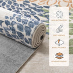 Dahlia Floral Washable Runner Rug for Hallway,2x6 Boho Multicolored Kitchen Runner Rug, Non Slip Fall Low Pile Carpet Runners for Hallway 6ft Bedroom Entryway Laundry,Multi