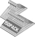 SPECILITE Wire Metal Clothes Hangers Bulk 150 Pack for Standard Size Suits, Coats, Shirts, Pants, Skirts, Space Saving, Non Slip,16 Inch 12 Gauge Ultra Thin, Silver