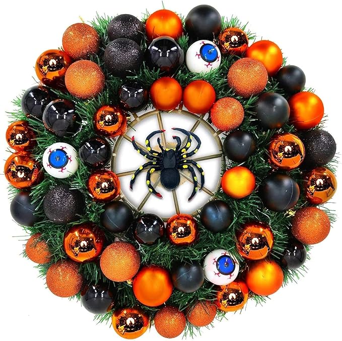 Emopeak 24Pcs Christmas Balls Ornaments for Xmas Christmas Tree - 4 Style Shatterproof Christmas Tree Decorations Hanging Ball for Holiday Wedding Party Decoration (Black, 1.3"/3.2CM)