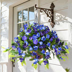 Artificial Fake Hanging Flowers Plants Basket for Outdoors Outside Decoration UV Resistant Faux Silk Flowers Look Real Plastic Flowers for Spring Planters Home Porch Patio Garden Decor