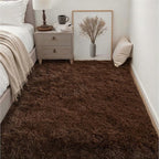 Fluffy 4x6 Area Rugs for Living Room Bedroom: Ultra Soft Shag Rug Non-Slip Non-Shedding Small Plush Bedside Rug Indoor Floor Carpets for Kids Room Playroom Entryway Nursery Dorms Home Decor Brown