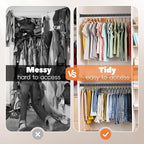 Closet Rod 17-39 Inches, Adjustable Heavy Duty Metal Black Closet Rods for Hanging Clothes 1.3 Inches Diameter for Wardrobes Laundry
