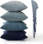 MIULEE Summer Throw Pillow Covers 18x18 Inch Set of 4 Western Neutral Decorative Cushion Covers Soft Boho Farmhouse Modern Coastal Spring Decor for Couch Bed Sofa Living Room Dark Blue Navy Series
