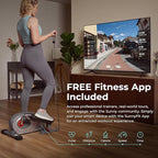 Sunny Health & Fitness Under Desk Elliptical Machine, Portable Sitting or Stand Peddler Exerciser for Seniors Home Office, SunnyFit App Access via Bluetooth with Optional Handlebar or Resistance Band
