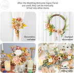 Odouzy Artificial Wedding Arch Flowers for Wedding Sign,Set of 2 for Wedding Welcome Ceremony Sign,Faux Floral Swags,Wedding, Banquet and Reception Backdrop Floral Decoration (Coffee Orange)