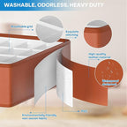 Fashion Leather Sock Underwear Drawer Organizer clothes, Closet Dividers，64 Cell (16+24+24) Foldable Leather Storage Box for Panties, Ties, Accessories（3 Pack）