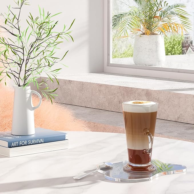 Acrylic 5Pcs/Set Coaster for Desk, Clear Bar Drink Coaster, Clear Cloud Shape Coffee Cup Coaster, Perfect for Tabletop Protection and Accessories Display.