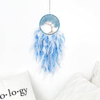 Dream Catchers, Sky Blue Dream Catcher Tree of Life Wall Decor, with Natural Healing Crystal Stone, Perfect Handmade Dreamlike Crystal Dream Catcher for Bedroom Art Craft Gift