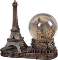 Eiffel Tower Snow Globe LED Music Crystal London Eye Ferris Wheel Home Decoration for Living Room Bedroom Book Shelf TV Cabinet Desktop Decor Statue Figurine Table Centerpieces Ornaments (B, Gold)