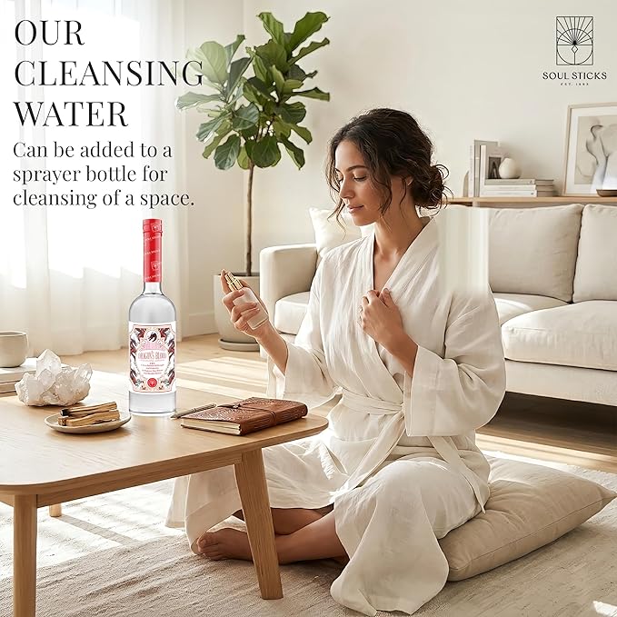 SOUL STICKS Cleansing Water 7.5 oz. Bottle for Rituals, Clearing Negative Energy and Purifying Home Spiritual Florida Water Area Deodorizer (Dragons Blood)