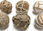 6pcs Decorative Balls for Bowl Centerpiece, 2.4 Inch Orbs Spheres Decor Balls Rattan Wicker Balls for Bowl Fillers, DIY Home Vase Table Decor