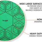 Yes4All Versatile Wooden Wobble Balance Trainer Board with 360 Degree Rotation