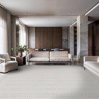 Micro Loop Indoor Rug White 6x9 Boho Geometric Neutral Area Rugs for Living Room Soft Luxury Modern Low and High Pile Durable Stain Resistant Non-Shedding Indoor Area Carpet 6 x 9