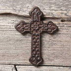 BRASSTAR Cast Iron Wall Cross Decoration Rustic Antique Metal Cross Farmhouse Home Wall Hanging Decorations TQZDPT21