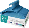 NEATERIZE Clothes Hangers Plastic 20 Pack for Adults - Plastic Hangers, The Perfect Coat Hanger and Space Saving Clothes Hangers for Closet, Percheros Ganchos para Colgar Ropa Hangars - Blue Hangers