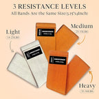 9 PCS Fabric Resistance Bands Set for Working Out, Non-Slip Exercise Booty Bands for Women & Men Leg and Glutes with Hair Ties and Tape Measure - for Home Gym Workout, Yoga, Pilates