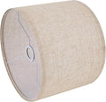 Beige Lamp Shade, Large Drum Lampshade 13''Top X 13'' Bottom X 10'' High, Replacement Lamp Shade Natural Linen Hand Crafted for Table Lamps Floor Lamps Chandelier Lamp, Easy Assembly Required