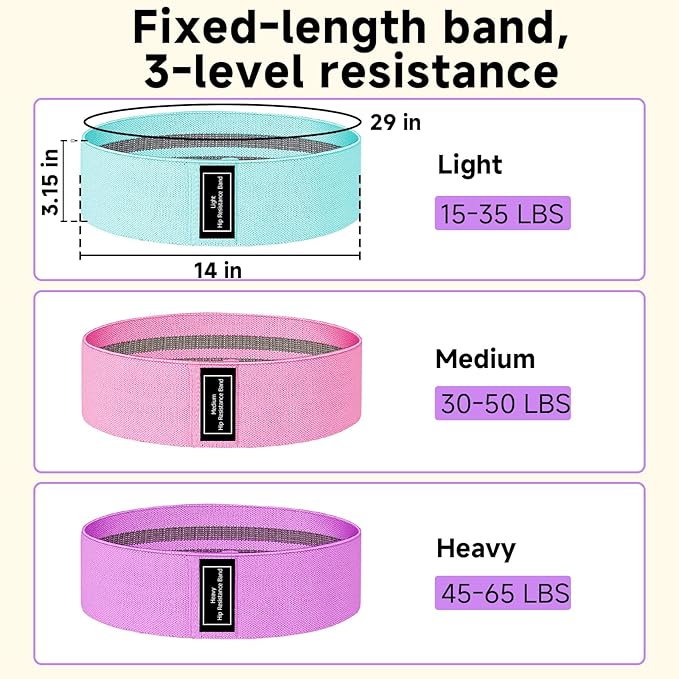 Resistance Bands, Fabric Workout Bands for Women & Men