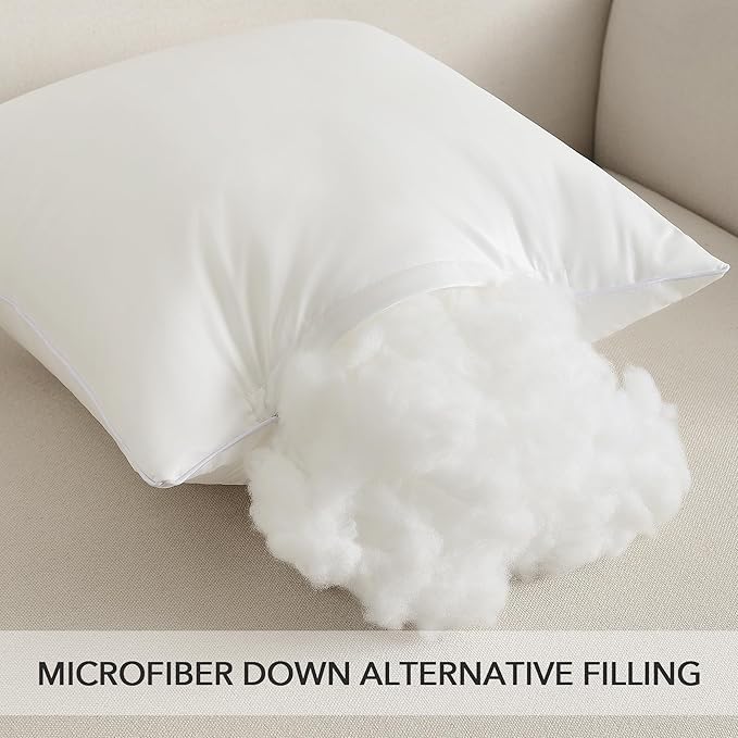 Oubonun 12x20 Outdoor Pillow Inserts (Pack of 4) - Square Waterproof Throw Pillow - Decorative Throw Pillows Insert for Couch Sofa Bed Patio Furniture - White Pillows