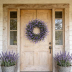 26" Purple Lavender and Eucalyptus Wreath - Artificial Farmhouse Front Door Decor for Porch, Window, Wall | Spring, Summer, Fall Home Decor Gift