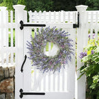 Large Summer Wreaths for Front Door Lavender Wreath for Front Door Spring Easter Artificial Farmhouse Wreaths for Wall Window Party Wedding Porch Room Home Decor(24 Inch)