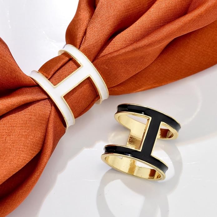 SYWDUDUCLT Scarf Ring for Women's Shawl, Silk Neckerchief, Tshirt, Gold/Sivler, S/M/L, 2 Pcs
